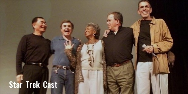  george takei, walter koenig, nichelle nichols, william shatner, and leonard nimoy