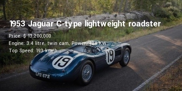 1953 jaguar c type lightweight roadster specs
