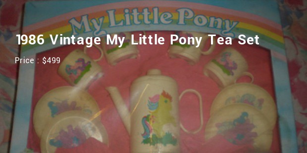 1986 vintage my little pony tea set