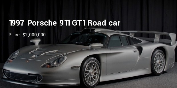 1997 porsche 911 gt1 road car   $2,000,000
