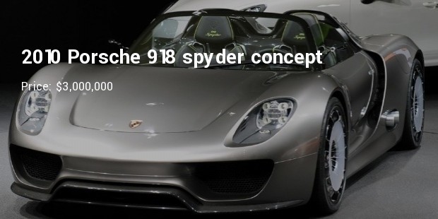 2010 porsche 918 spyder concept   $3,000,000