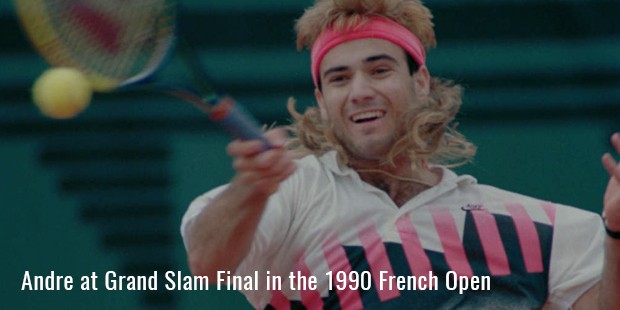 andre at grand slam final in the 1990 french open