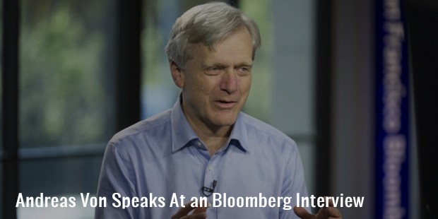 andreas von speaks at an bloomberg interview