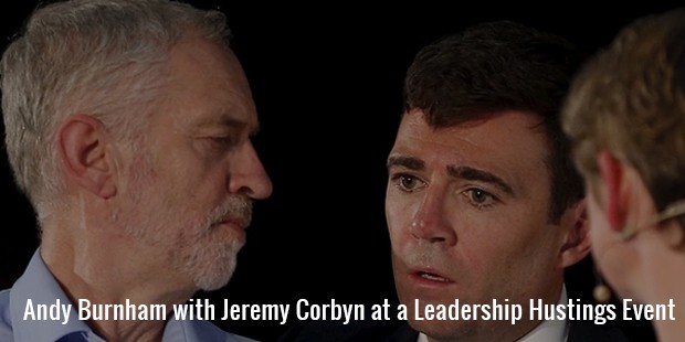 andy burnham with jeremy corbyn at a leadership hustings event