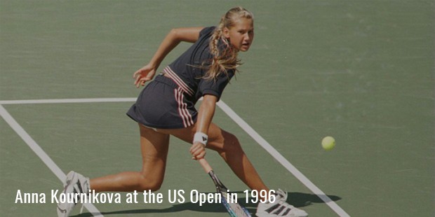 anna kournikova at the us open in 1996