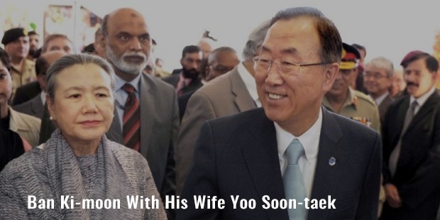 ban ki moon with his wife yoo soon taek