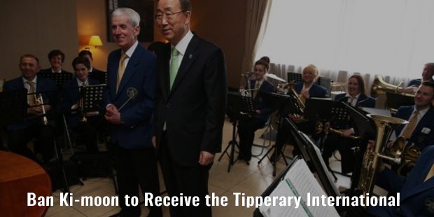 ban ki moon to receive the tipperary international