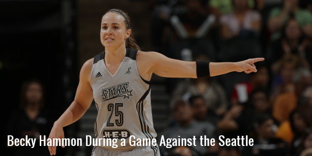 becky hammon during a game against the seattle