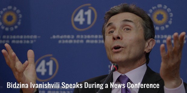 bidzina ivanishvili speaks during a news conference