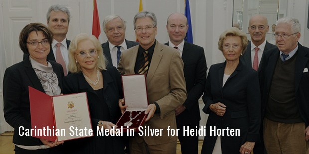 carinthian state medal in silver for heidi horten