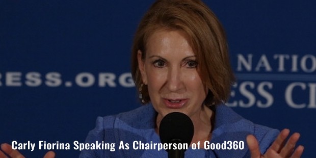 carly fiorina speaking as chairperson of good360