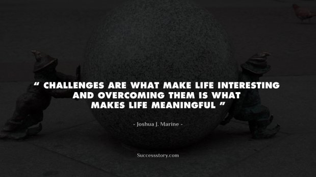 Challenges are what make life 