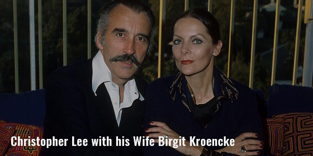 christopher lee with his wife birgit kroencke