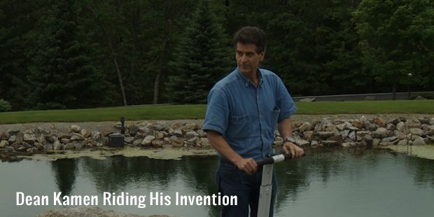 dean kamen riding his invention