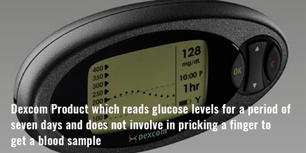 dexcom product which reads glucose levels for a period of