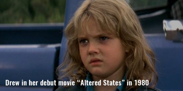 drew in her debut movie “altered states” in 1980