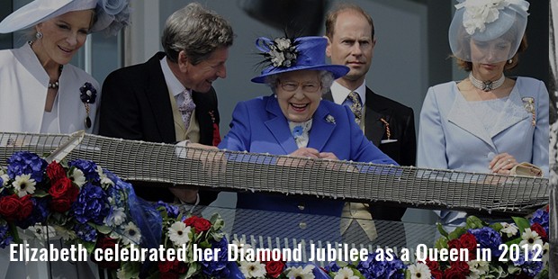 elizabeth celebrated her diamond jubilee as a queen in 2012