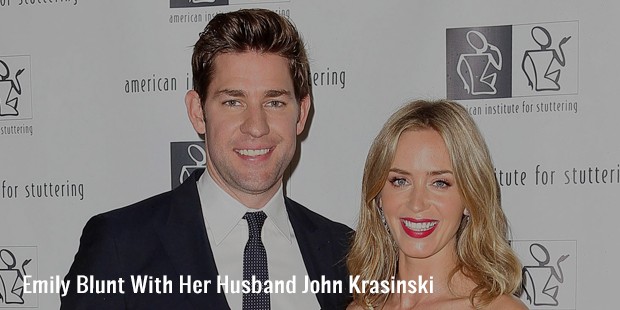 emily blunt with her husband john krasinski