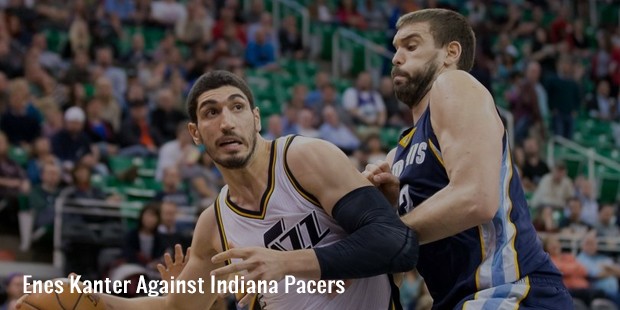 enes kanter against indiana pacers