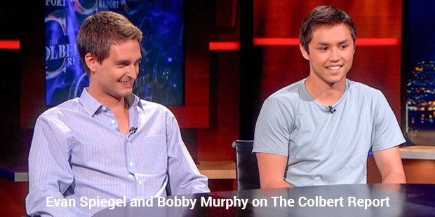 evan spiegel and bobby murphy on the colbert report