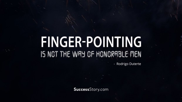 finger pointing is not the way of honorable men