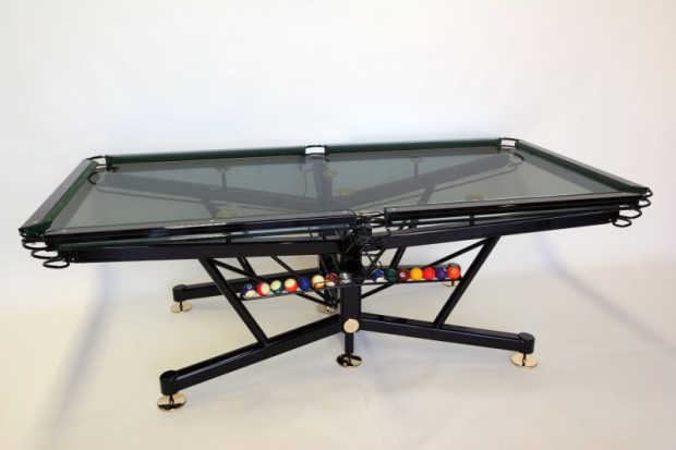 g 1 glass top pool table 