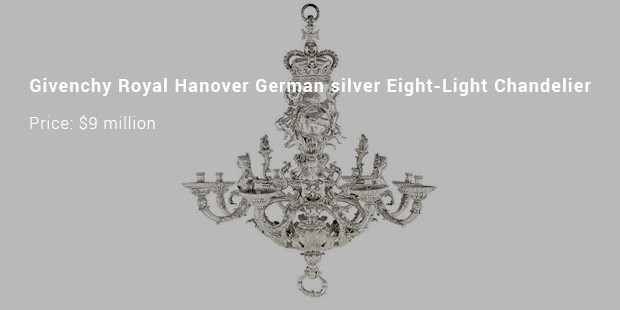 Givenchy royal hanover discount german silver eight-light chandelier