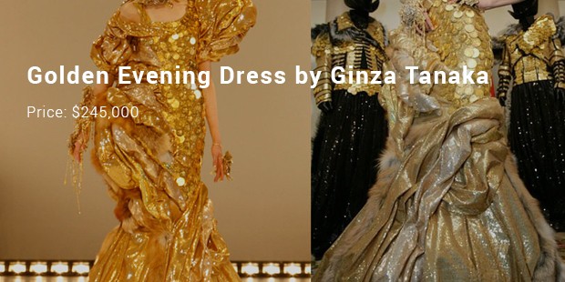 golden evening dress by ginza tanaka