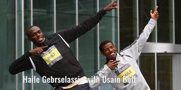 haile gebrselassie with usain bolt