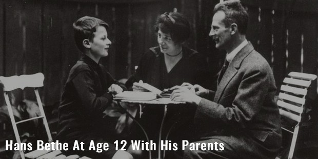 hans bethe at age 12 with his parents