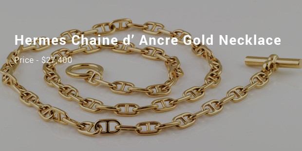 hermes chaine d’ ancre gold necklace