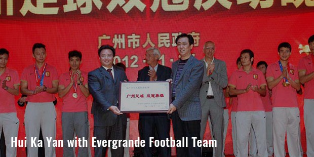 hui ka yan with evergrande football team