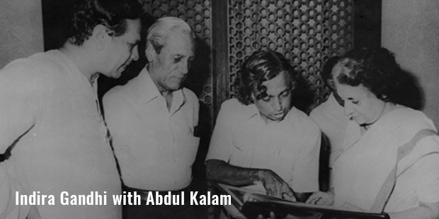 Indira Gandhi with Abdul Kalam