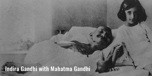 indira gandhi with mahatma gandhi