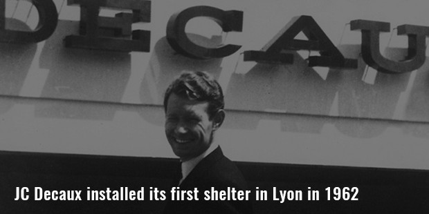 jc decaux installed its first shelter in lyon in 1962