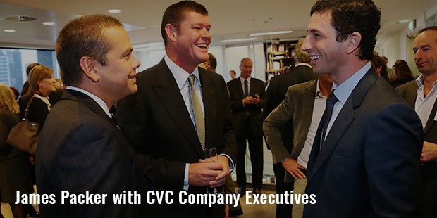 james packer with cvc company executives