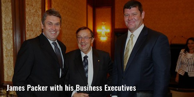 james packer with his business executives