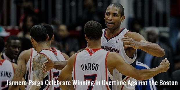 jannero pargo celebrate winning in overtime against the boston