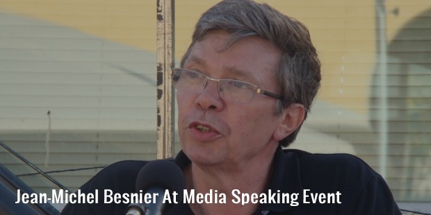 jean michel besnier at media speaking event