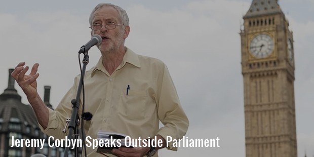 jeremy corbyn speaks outside parliament