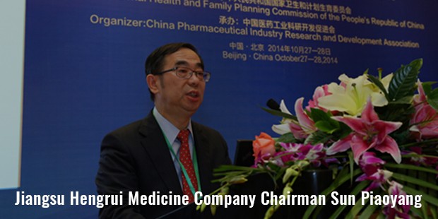 jiangsu hengrui medicine company chairman sun piaoyang