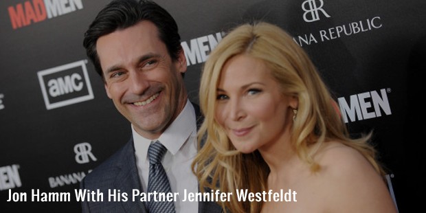 jon hamm with his partner jennifer westfeldt