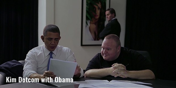 kim dotcom with obama