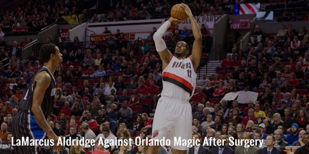 lamarcus aldridge against orlando magic after surgery