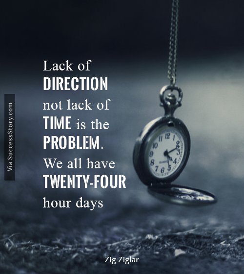 Lack of direction, not lack of time