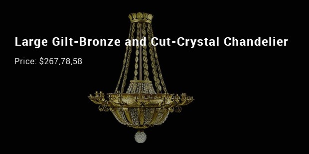 large gilt bronze and cut crystal chandelier