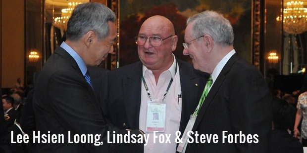 lee hsien loong, lindsay fox & steve forbes