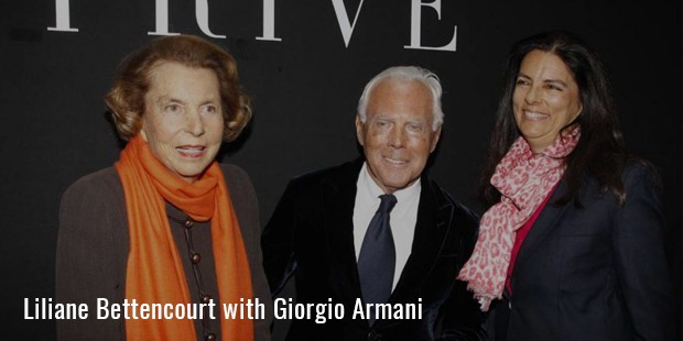 liliane bettencourt with giorgio armani