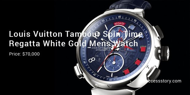 louis vuitton tambour spin time regatta white gold mens watch