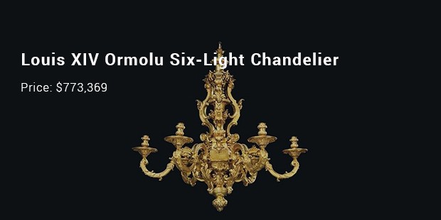 louis xiv ormolu six light chandelier